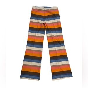 Trina Turk Cream Striped Orange Blue Cream Wide Leg Pants!
